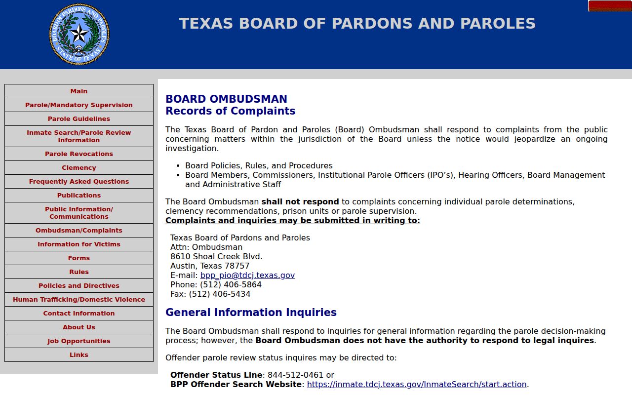 Harrison County criminal records and parole review status for Marshall